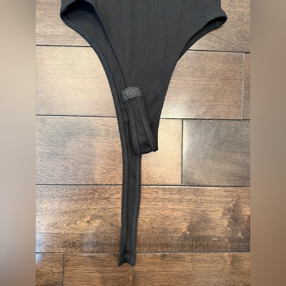 Zara Black Ribbed Turtle Neck Thong Bodysuit - Picture 3 of 6